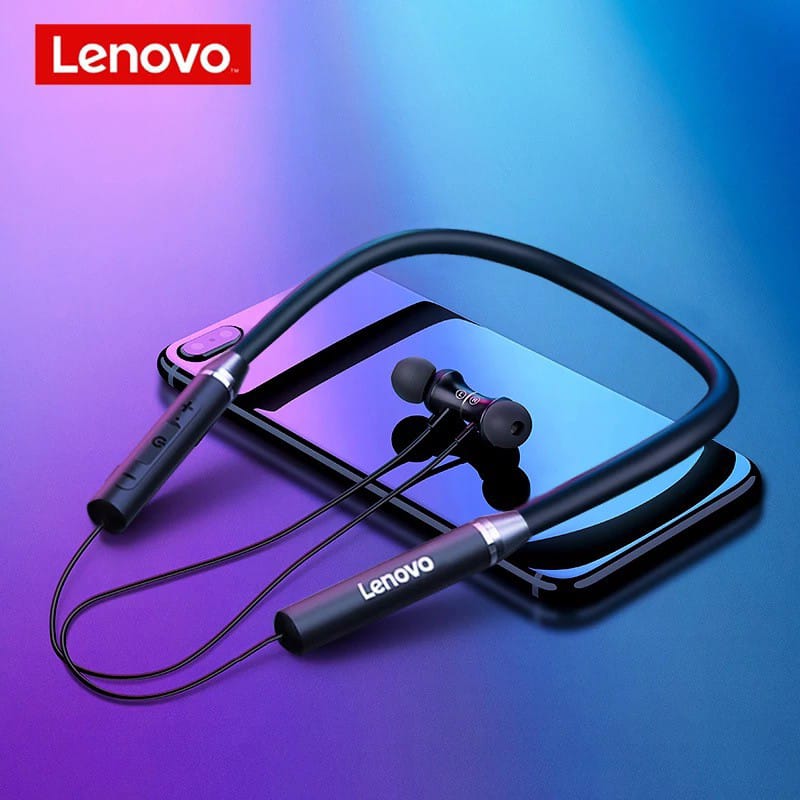 Lenovo HE05X Wireless Bluetooth Neckband Earphones - High Bass & Magnetic Sports Edition